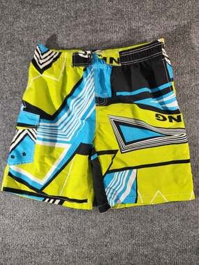 Tailor Pal Love Men's Geometric Neon Print Quick Dry Swim Trunks